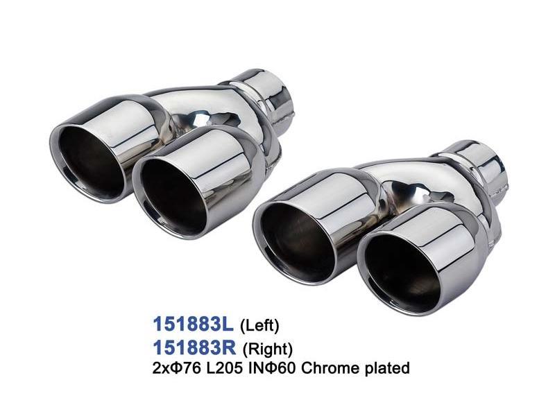 Exhaust Tips: universal Stainless Steel Chrome Plated Exhaust Tips Dual ...